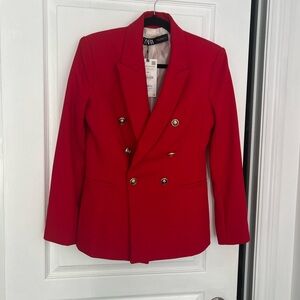 New! Zara red double breasted Blazer